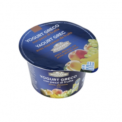 Yogurt greco alla frutta (pesca, albicocca, uva) 170g